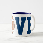 De mok van de de ventilatorliefde van het football (Voorkant rechts)