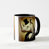 De Mok van de goed geklede Rhinoceros Coffee (Voorkant rechts)