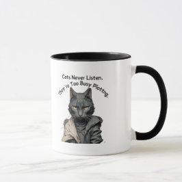 De Mok van de kattenkoffie van de schrijver