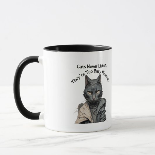 De Mok van de kattenkoffie van de schrijver (Links)