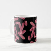 De Mok van de koffie - E rood coli (op zwarte) (Voorkant links)