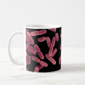 De Mok van de koffie - E rood coli (op zwarte) (Links)