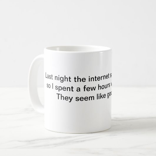 De mok van de koffie gisteravond is het internet g (Voorkant links)