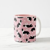 De Mok van de Koffie van de Collie van de grens en (Voorkant rechts)