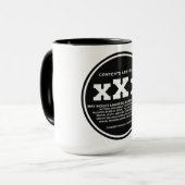 De Mok van de Koffie van Triple X (Voorkant links)