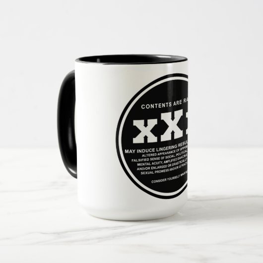 De Mok van de Koffie van Triple X (Voorkant links)
