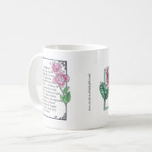 De mok van de Lord's Prayer en de serenity gebed. (Voorkant links)