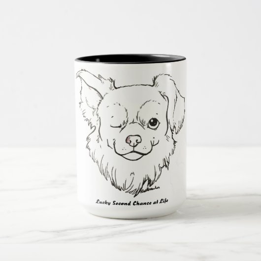 De Mok van de schilderende fox Lucky Coffee (Midden)
