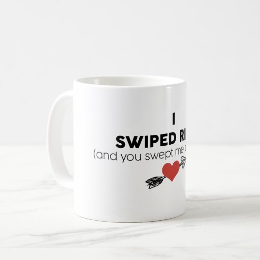 De mok van de tinder voor u zwemt net (Voorkant links)