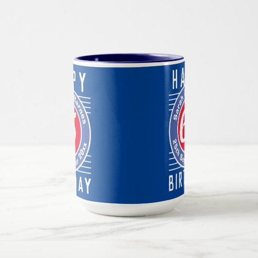 De Mok van de verjaardag met Leeftijd, Naam, & Dat (Midden)