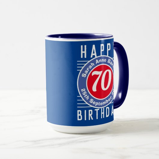 De Mok van de verjaardag met Leeftijd, Naam, & Dat (Voorkant rechts)