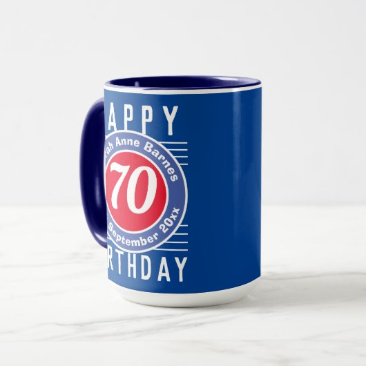 De Mok van de verjaardag met Leeftijd, Naam, & Dat (Voorkant links)