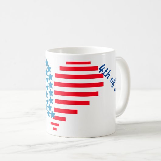 de mok van het hart van de koffie op 4 juli (Voorkant rechts)