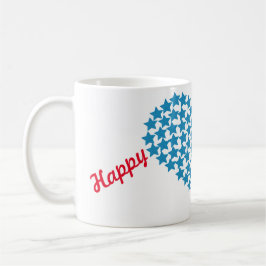 de mok van het hart van de koffie op 4 juli