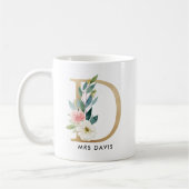 De Mok van het monogram, BloemenMonogram D, de (Links)