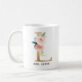 De Mok van het monogram, BloemenMonogram L, de (Links)