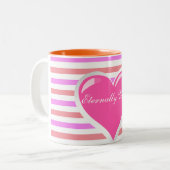 De mok van twee-toon-koffie in de hele strip afdru (Voorkant links)