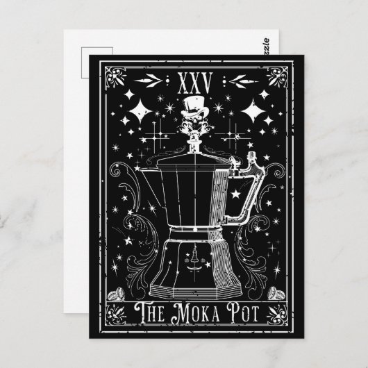 De Moka Pot Coffee Tarot Kaart (Voorkant / Achterkant)