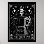 De Moka Pot Coffee Tarot Kaart Poster (Voorkant)