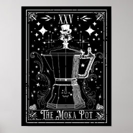 De Moka Pot Koffie Tarotkaart Poster