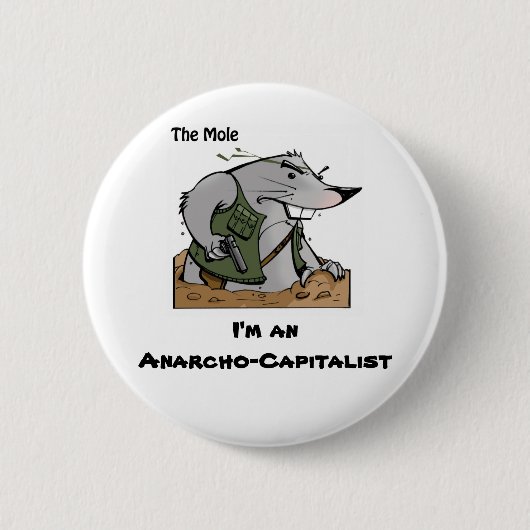 De mol Anarcho om Speld Ronde Button 5,7 Cm (Voorkant)