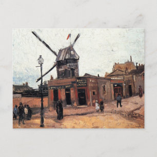 De molen van de Galette door Vincent van Gogh Briefkaart