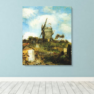 De molen van de Galette door Vincent van Gogh Canvas Afdruk