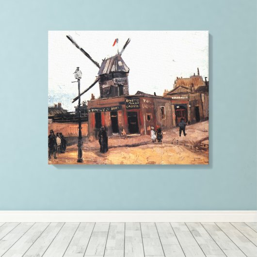 De molen van de Galette door Vincent van Gogh Canvas Afdruk (Insitu (Houten vloer))