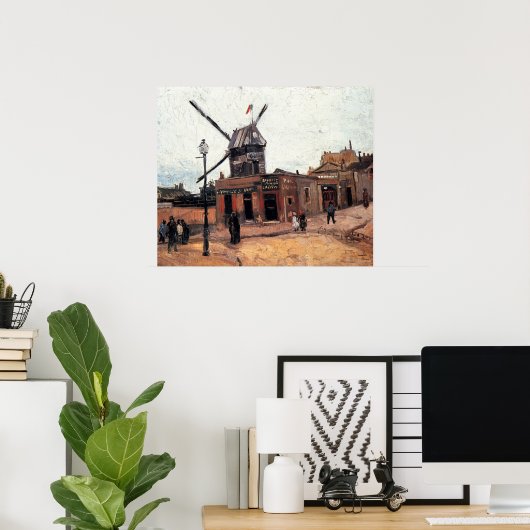De molen van de Galette door Vincent van Gogh Poster (Thuiskantoor)