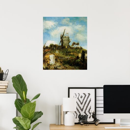 De molen van de Galette door Vincent van Gogh Poster (Thuiskantoor)