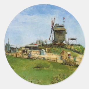 De molen van de Galette door Vincent van Gogh Ronde Sticker