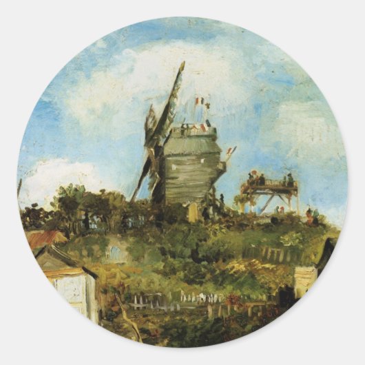 De molen van de Galette door Vincent van Gogh Ronde Sticker (Voorkant)