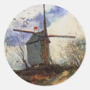 De molen van de Galette door Vincent van Gogh Ronde Sticker