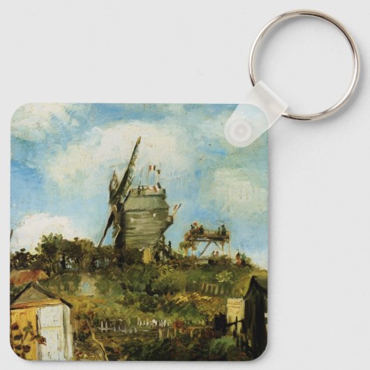 De Molen van de Galette door Vincent van Gogh Sleutelhanger (Achterkant)