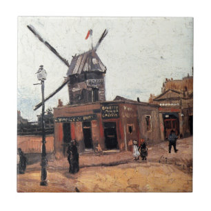 De molen van de Galette door Vincent van Gogh Tegeltje