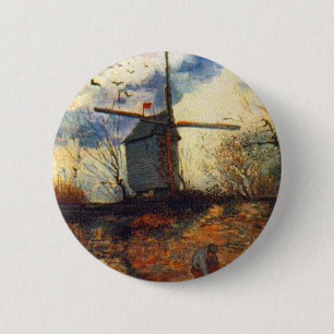 De molen van de Galette Van Gogh Ronde Button 5,7 Cm