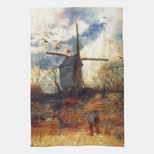 De molen van de Galette Van Gogh Theedoek (Verticaal)