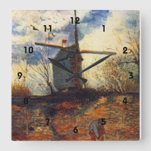 De molen van de Galette Van Gogh Vierkante Klok