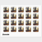 De molen van de Galette Van Gogh Vierkante Sticker (Vel)