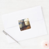 De molen van de Galette Van Gogh Vierkante Sticker (Envelop)