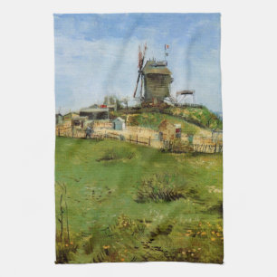 De molen van de Galette van Vincent van Gogh Theedoek