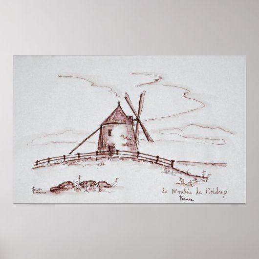 De molen van Moidrey Windmolen | Pontorson Poster (Voorkant)