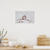 De molen van Moidrey Windmolen | Pontorson Poster (Keuken)
