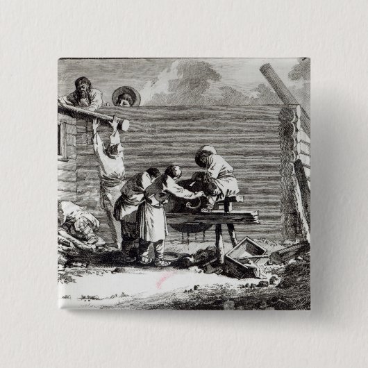 De molen vierkante button 5,1 cm (Voorkant)