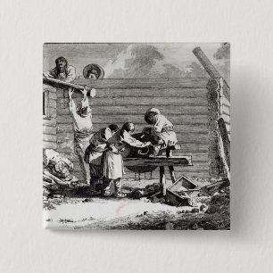 De molen vierkante button 5,1 cm