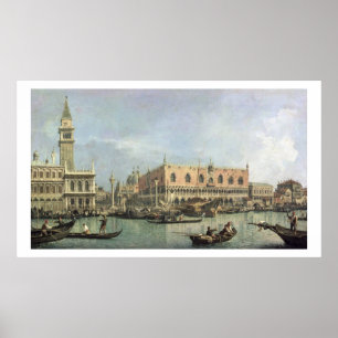 De Molo en de Piazzetta San Marco, Venetië (olie Poster