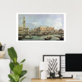 De Molo en de Piazzetta San Marco, Venetië (olie Poster (Thuiskantoor)