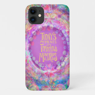 De momenten van vandaag Roze Bloemen Girly Inspiri Case-Mate iPhone Case
