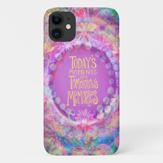 De momenten van vandaag Roze Bloemen Girly Inspiri Case-Mate iPhone Case (Achterkant)