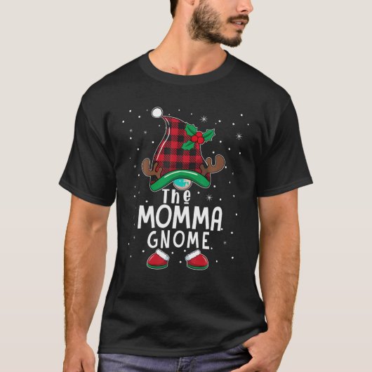 De Momma Gnome Matching Familie Kerstmis Pyjama B T-shirt (Voorkant)